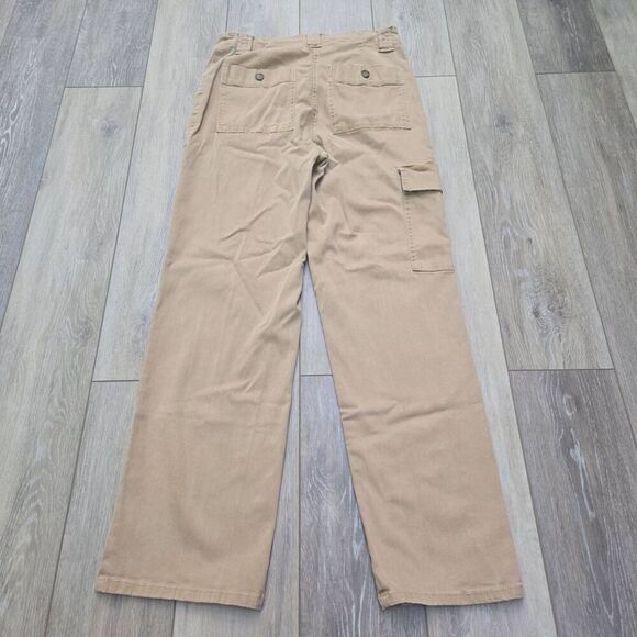 Joie tan cargo pants cotton tencel blend high waist worn in comfort size 6 - Picture 2 of 14